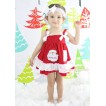 Christmas Hot Red White Swing Top White Bow & Santa Claus matching Panties Bloomers SP36